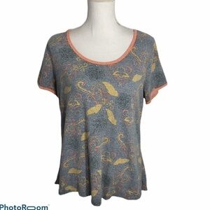 Lularoe Pixilated Design Floral Top Large